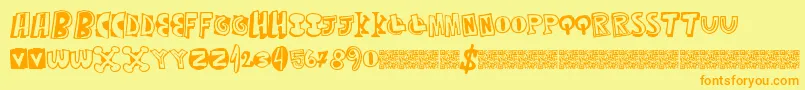 Mixedthirty Font – Orange Fonts on Yellow Background