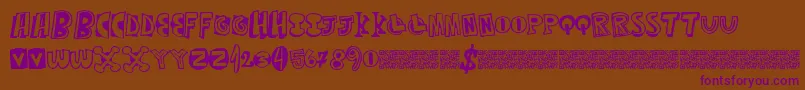 Mixedthirty-Schriftart – Violette Schriften auf braunem Hintergrund