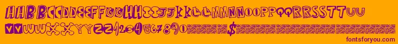 Mixedthirty-Schriftart – Violette Schriften auf orangefarbenem Hintergrund