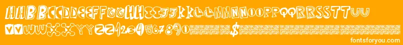 Mixedthirty-Schriftart – Weiße Schriften auf orangefarbenem Hintergrund