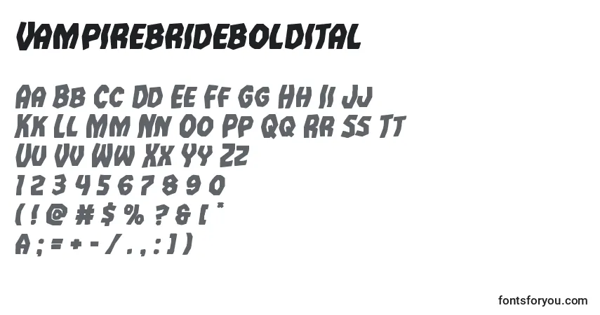 Vampirebrideboldital Font – alphabet, numbers, special characters