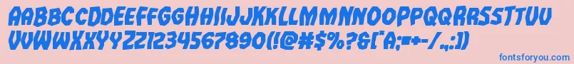 フォントVampirebrideboldital – ピンクの背景に青い文字