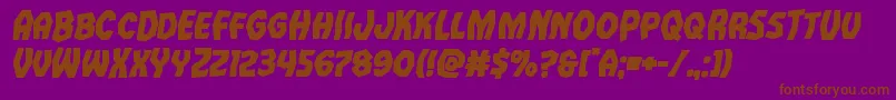 Vampirebrideboldital-fontti – ruskeat fontit violetilla taustalla