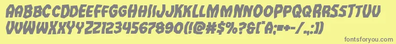 Vampirebrideboldital-fontti – harmaat kirjasimet keltaisella taustalla
