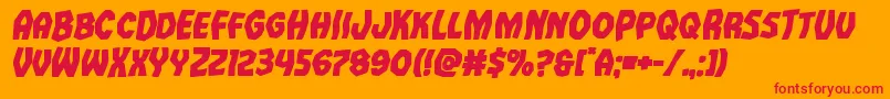 Vampirebrideboldital-Schriftart – Rote Schriften auf orangefarbenem Hintergrund