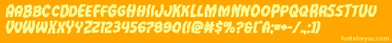 Vampirebrideboldital Font – Yellow Fonts on Orange Background