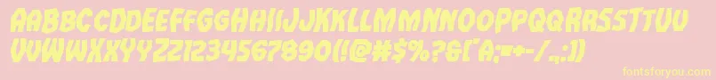 Vampirebrideboldital Font – Yellow Fonts on Pink Background