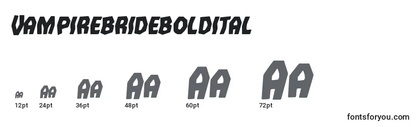 Vampirebrideboldital Font Sizes