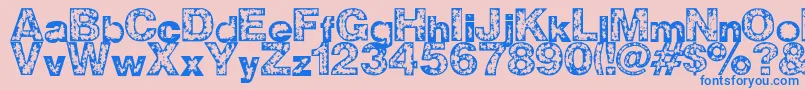 Z Wisdom Font – Blue Fonts on Pink Background