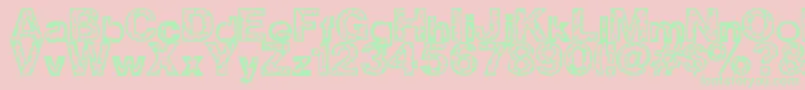 Z Wisdom Font – Green Fonts on Pink Background