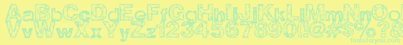 Z Wisdom Font – Green Fonts on Yellow Background