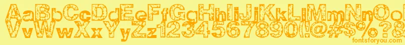 Z Wisdom-Schriftart – Orangefarbene Schriften auf gelbem Hintergrund
