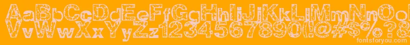 Z Wisdom-Schriftart – Rosa Schriften auf orangefarbenem Hintergrund