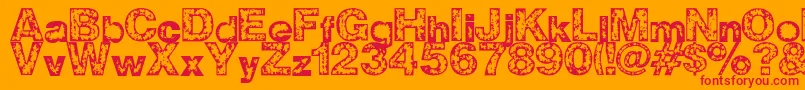 Z Wisdom Font – Red Fonts on Orange Background