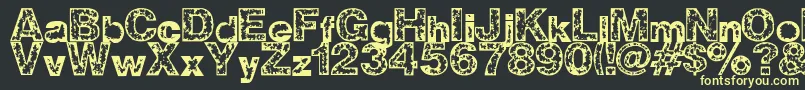 Z Wisdom Font – Yellow Fonts on Black Background