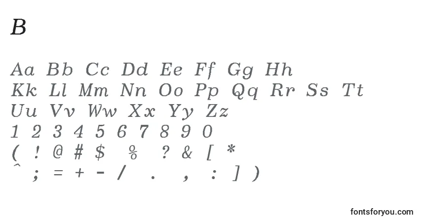 Czcionka BoldfaceitalicSemiboldItalic – alfabet, cyfry, specjalne znaki