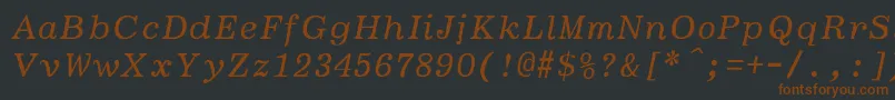 Шрифт BoldfaceitalicSemiboldItalic – коричневые шрифты на чёрном фоне