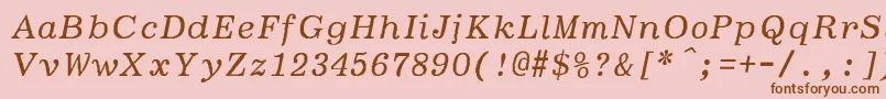 BoldfaceitalicSemiboldItalic-Schriftart – Braune Schriften auf rosa Hintergrund