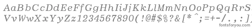 BoldfaceitalicSemiboldItalic-fontti – harmaat kirjasimet valkoisella taustalla