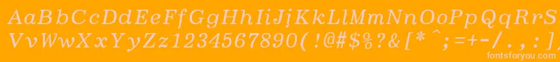 BoldfaceitalicSemiboldItalic-Schriftart – Rosa Schriften auf orangefarbenem Hintergrund