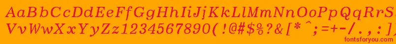 BoldfaceitalicSemiboldItalic Font – Red Fonts on Orange Background