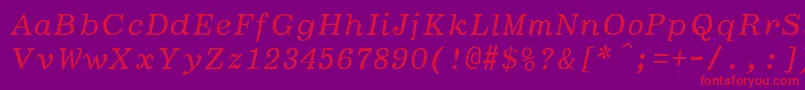 BoldfaceitalicSemiboldItalic Font – Red Fonts on Purple Background