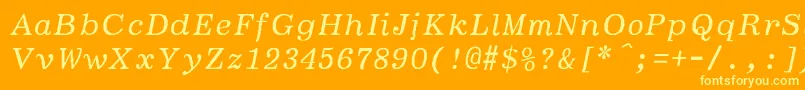 Шрифт BoldfaceitalicSemiboldItalic – жёлтые шрифты на оранжевом фоне