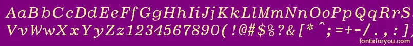 BoldfaceitalicSemiboldItalic-Schriftart – Gelbe Schriften auf violettem Hintergrund