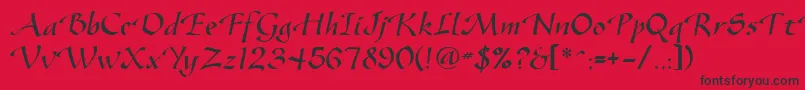 Vodevile Font – Black Fonts on Red Background