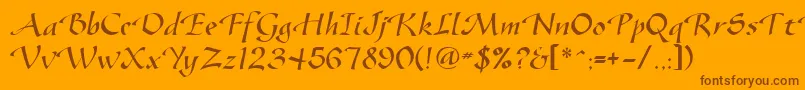 Vodevile Font – Brown Fonts on Orange Background