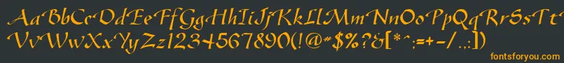 Vodevile Font – Orange Fonts on Black Background