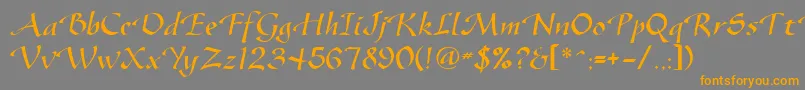 Vodevile-Schriftart – Orangefarbene Schriften auf grauem Hintergrund