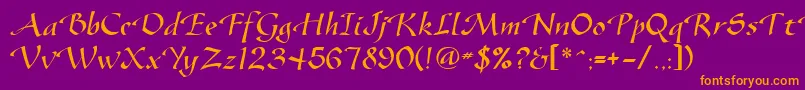 Vodevile Font – Orange Fonts on Purple Background