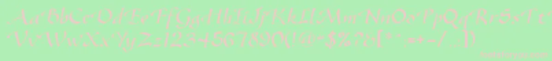 Vodevile Font – Pink Fonts on Green Background