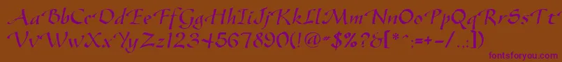 Vodevile Font – Purple Fonts on Brown Background