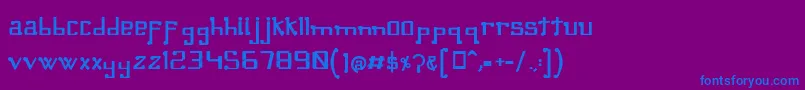 OmellonsBold-fontti – siniset fontit violetilla taustalla