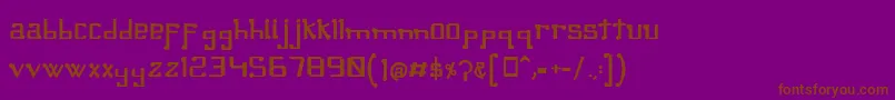 フォントOmellonsBold – 紫色の背景に茶色のフォント
