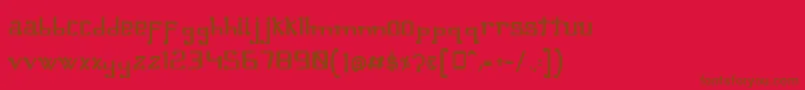 OmellonsBold-fontti – ruskeat fontit punaisella taustalla