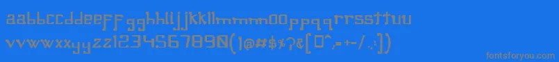 OmellonsBold-fontti – harmaat kirjasimet sinisellä taustalla