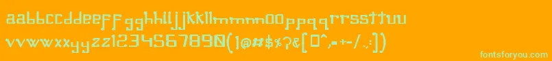 OmellonsBold-Schriftart – Grüne Schriften auf orangefarbenem Hintergrund