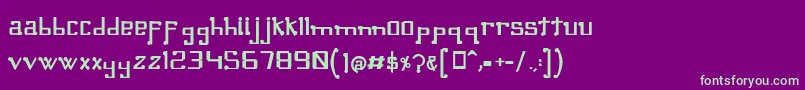 OmellonsBold-fontti – vihreät fontit violetilla taustalla