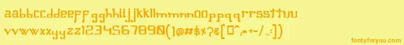 フォントOmellonsBold – オレンジの文字が黄色の背景にあります。