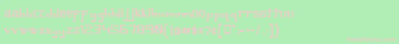 OmellonsBold-fontti – vaaleanpunaiset fontit vihreällä taustalla