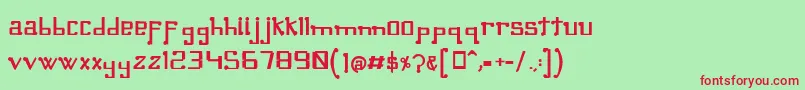 OmellonsBold-fontti – punaiset fontit vihreällä taustalla