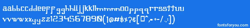 フォントOmellonsBold – 青い背景に白い文字