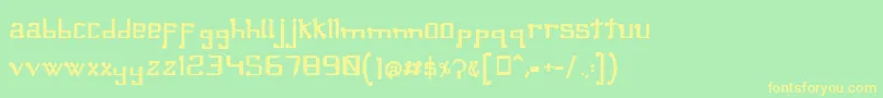 OmellonsBold-fontti – keltaiset fontit vihreällä taustalla