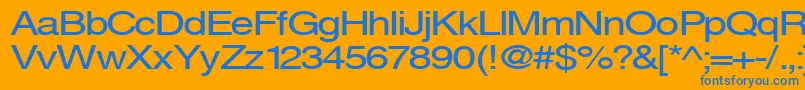 Svenings Font – Blue Fonts on Orange Background