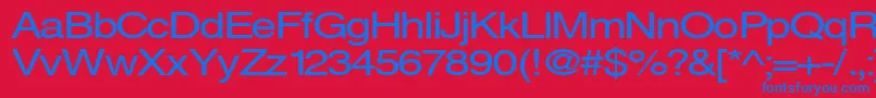 フォントSvenings – 赤い背景に青い文字