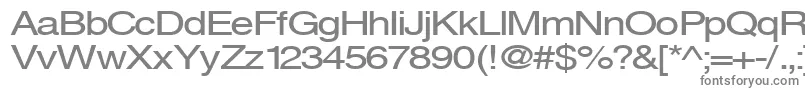 Svenings-fontti – harmaat kirjasimet valkoisella taustalla