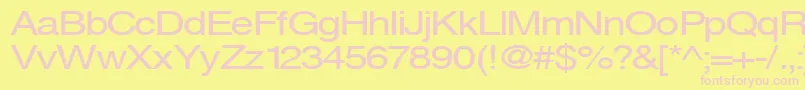 Svenings-fontti – vaaleanpunaiset fontit keltaisella taustalla
